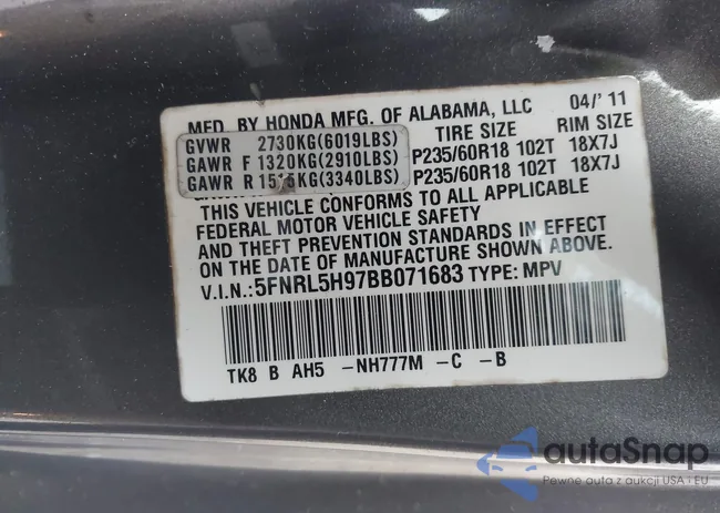 5FNRL5H97BB071683: 43955848