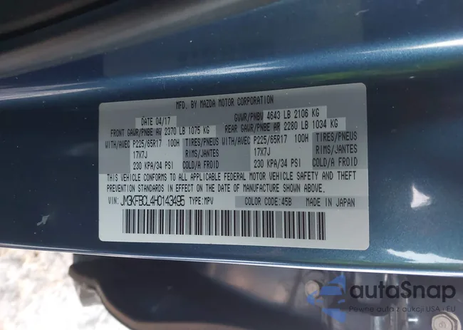 JM3KFBCL4H0143495: 43955869