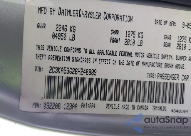 2C3KA53G26H246889: 43956057