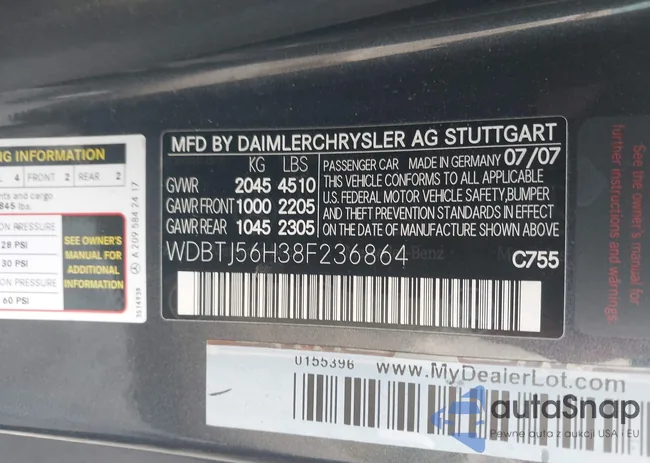 WDBTJ56H38F236864: 43956143