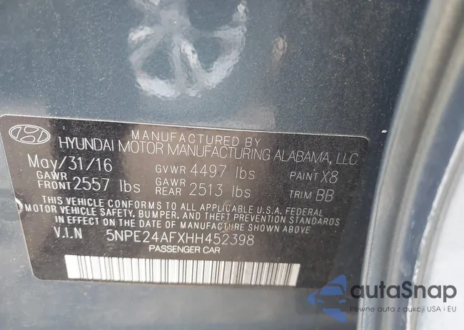 5NPE24AFXHH452398: 43956180