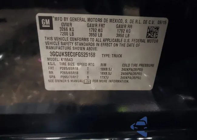 3GCUKSEC0FG525168: 43956277