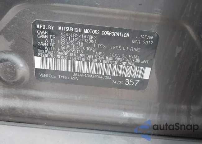 JA4AP4AW0HZ048304: 43956316