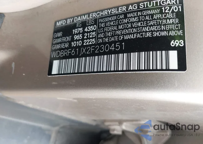 WDBRF61JX2F230451: 43955406