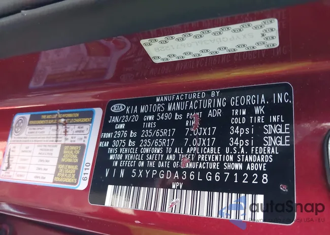 5XYPGDA36LG671228: 43955498