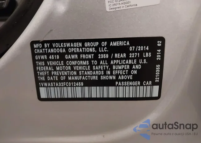 1VWAS7A32FC012459: 43955533