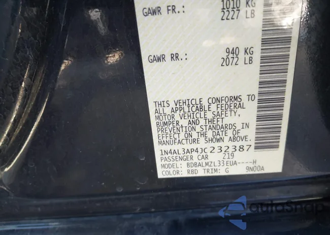 1N4AL3AP4JC232387: 43955538