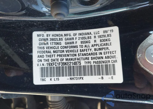 19XFC1F39KE214875: 43956855