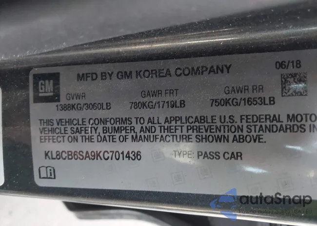 KL8CB6SA9KC701436: 43956880