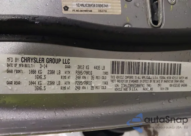 1C4NJCBA5ED800741: 43956989