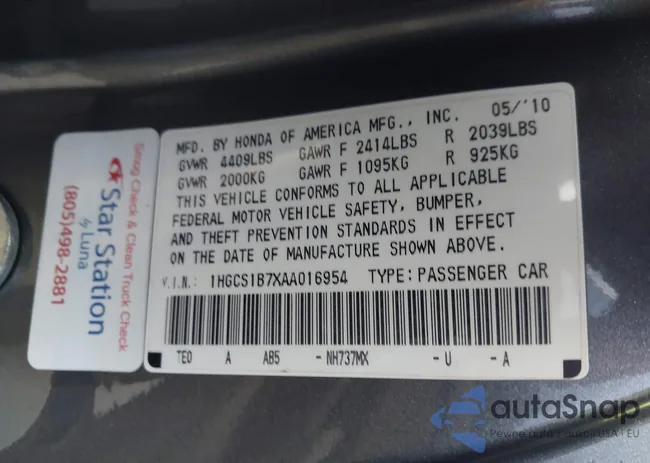 1HGCS1B7XAA016954: 43957165