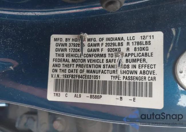 19XFB2F84CE031051: 43957268