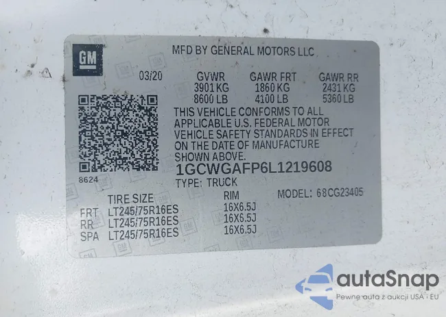 1GCWGAFP6L1219608: 43957281