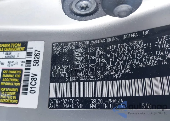 5TDKK4CC3AS292337: 43957340