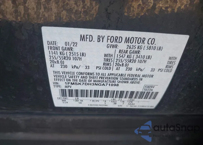 1FMSK7DH3NGA71098: 43957353