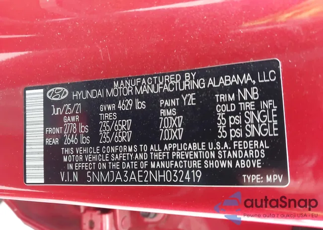 5NMJA3AE2NH032419: 43956388