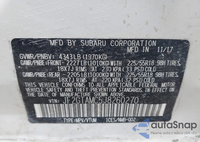 JF2GTAMC5J8260270: 43956545