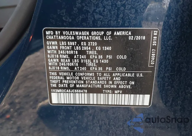 1V2MR2CA5JC558478: 43957779