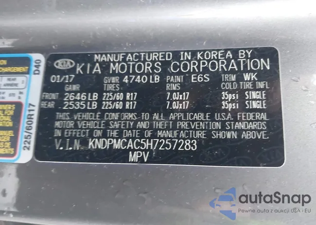 KNDPMCAC5H7257283: 43957804