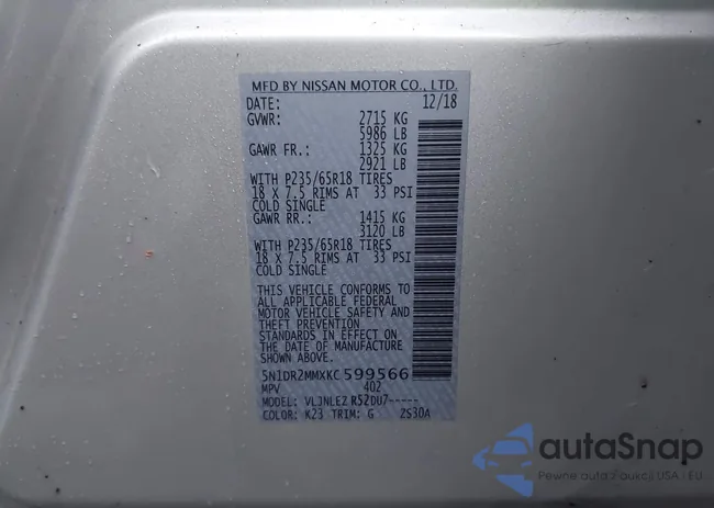 5N1DR2MMXKC599566: 43957942