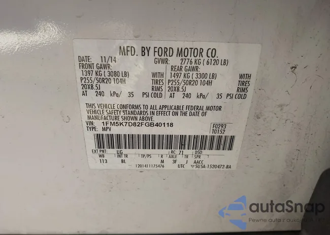 1FM5K7D82FGB40118: 43958027