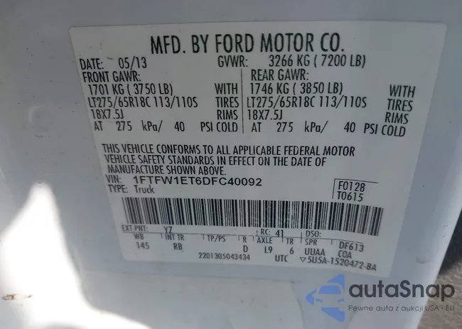 1FTFW1ET6DFC40092: 43958054