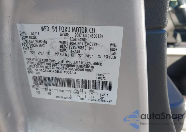 1FMCU9D73BKB50619: 43958153