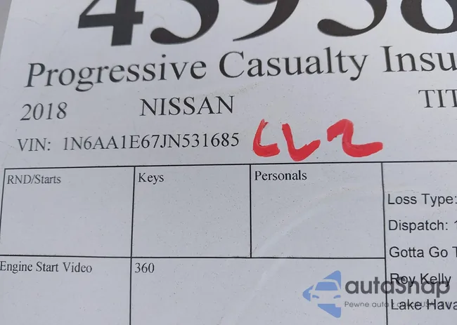 1N6AA1E67JN531685: 43958290