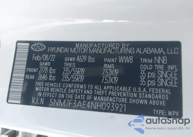 5NMJF3AE4NH093921: 43958349