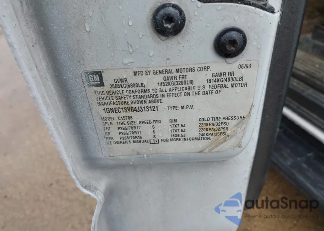 1GNEC13V64J313121: 43957387