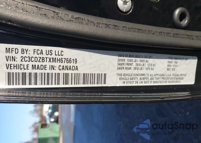 2C3CDZBTXMH676619: 43957459