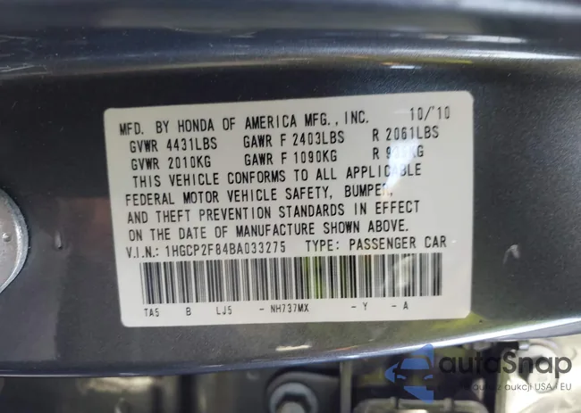 1HGCP2F84BA033275: 43957536