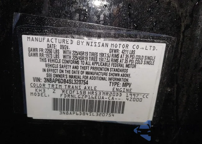 3N8AP6DB4SL320754: 43959278