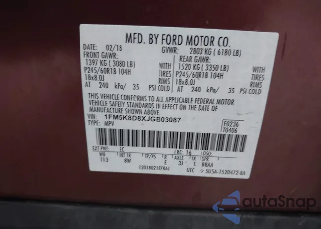 1FM5K8D8XJGB03087: 43959300