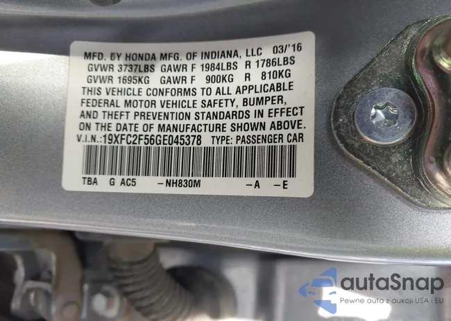 19XFC2F56GE045378: 43959319