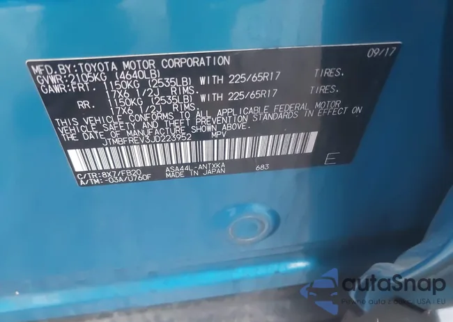 JTMBFREV3JD223952: 43958512