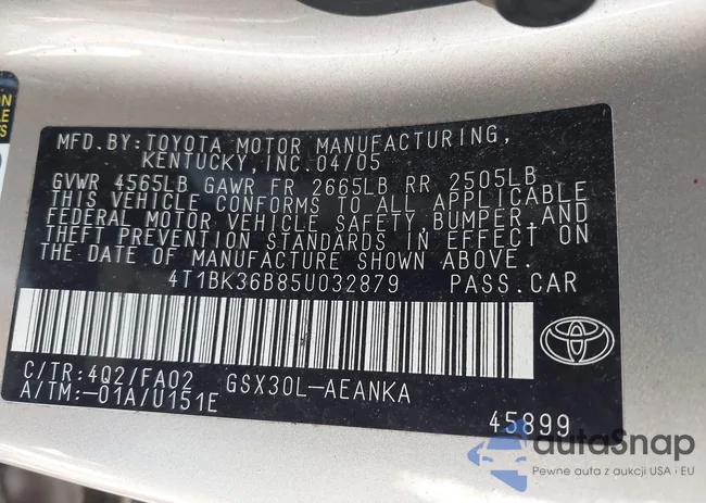 4T1BK36B85U032879: 43958590