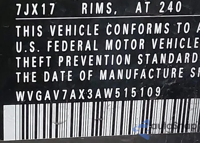 WVGAV7AX3AW515109: 43958689