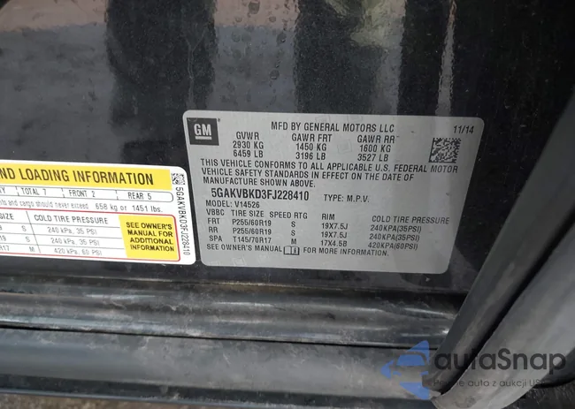 5GAKVBKD3FJ228410: 43959774