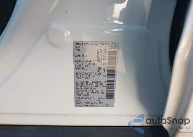 5N1AT2MVXHC768457: 43959812