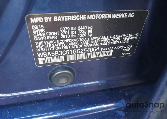 WBA5B3C51GG254064: 43959833