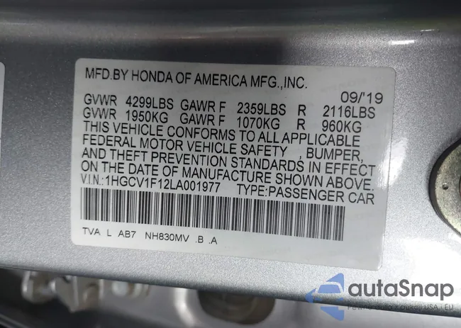 1HGCV1F12LA001977: 43959882