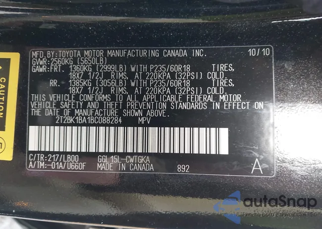 2T2BK1BA1BC088284: 43959885