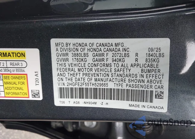 2HGFE2F55TH529665: 43959898