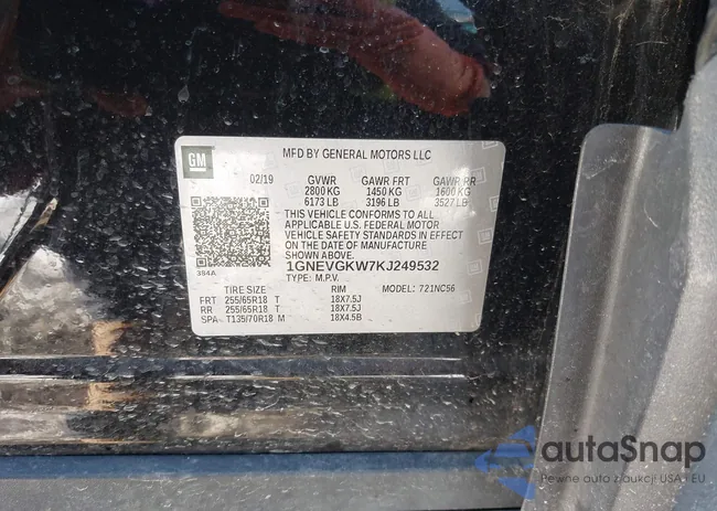 1GNEVGKW7KJ249532: 43959907