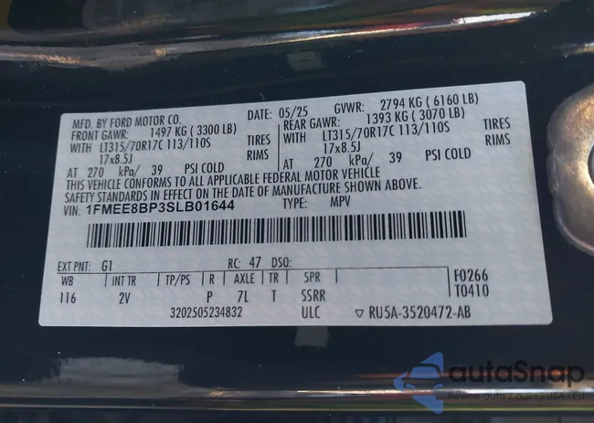 1FMEE8BP3SLB01644: 43959961