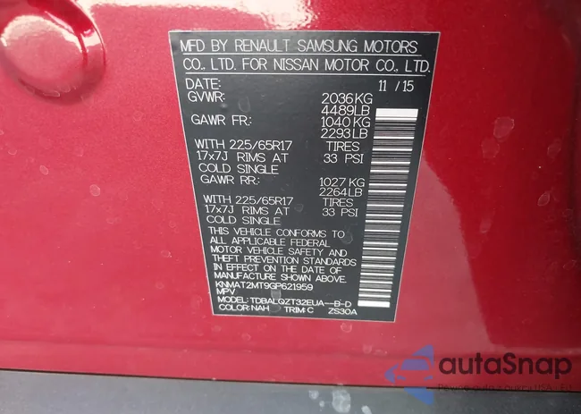 KNMAT2MT9GP621959: 43960014