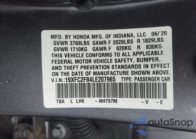 19XFC2F84LE207965: 43960040