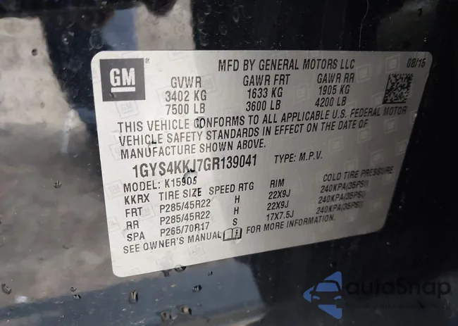 1GYS4KKJ7GR139041: 43960077