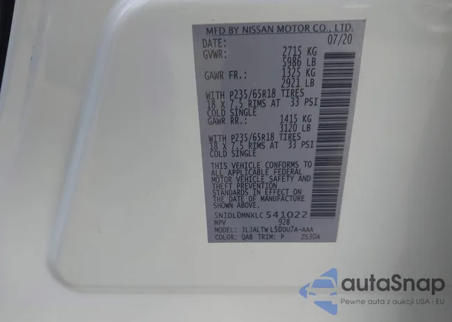 5N1DL0MNXLC541022: 43960131